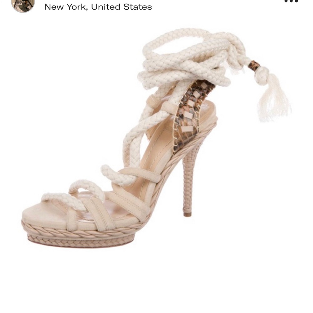 CHRISTIAN DIOR ROPE HEEL SANDALS